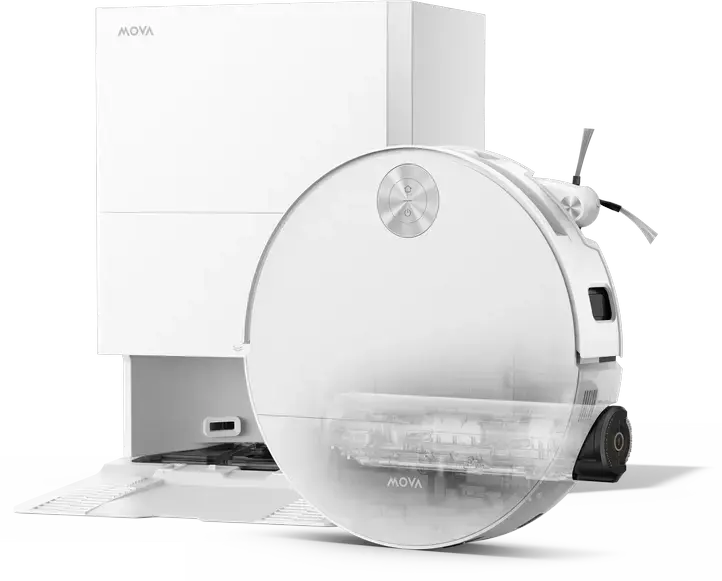 Mova S70 Pro Roller Robot Vacuum and Mop, 30000 Pa Suction, HydroForce Roller Mop with MaxiReach Extension, 100°C Hot Water Wash, AI PetMate, White