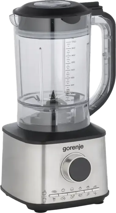 Gorenje SBR1500E Blender and Chopper, 1500W, 2L Stainless Steel Bowl, 10 Speed Settings with Pulse Mode, Ice Crushing, Grating and Slicing Discs