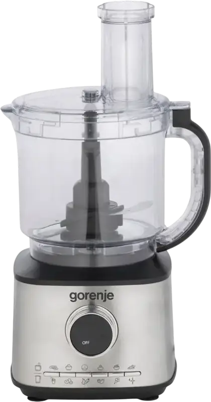 Gorenje SBR1500E Blender and Chopper, 1500W, 2L Stainless Steel Bowl, 10 Speed Settings with Pulse Mode, Ice Crushing, Grating and Slicing Discs