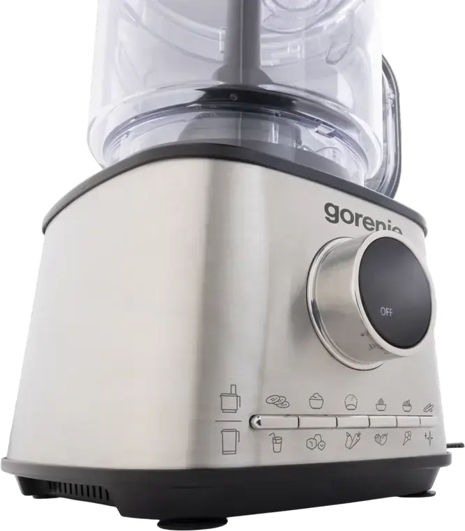 Gorenje SBR1500E Blender and Chopper, 1500W, 2L Stainless Steel Bowl, 10 Speed Settings with Pulse Mode, Ice Crushing, Grating and Slicing Discs