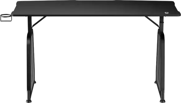 Lumi GMD12E-2D Gaming Desk, RGB Lighting, MDF and Steel Frame, 136x60x75 cm, Black, with Cup Holder and Headphone Hook, Max Load 75kg