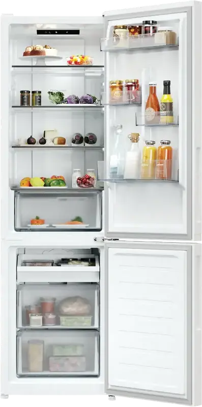 Candy CNCQ2T518DW City Fresco 300 Combi Refrigerator, No Frost, Bottom Freezer, 280L, Energy Class D, hOn App Smart Control, White, 54.5x60.2x182.5 cm