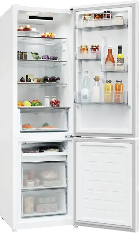 Candy CNCQ2T518DW City Fresco 300 Combi Refrigerator, No Frost, Bottom Freezer, 280L, Energy Class D, hOn App Smart Control, White, 54.5x60.2x182.5 cm