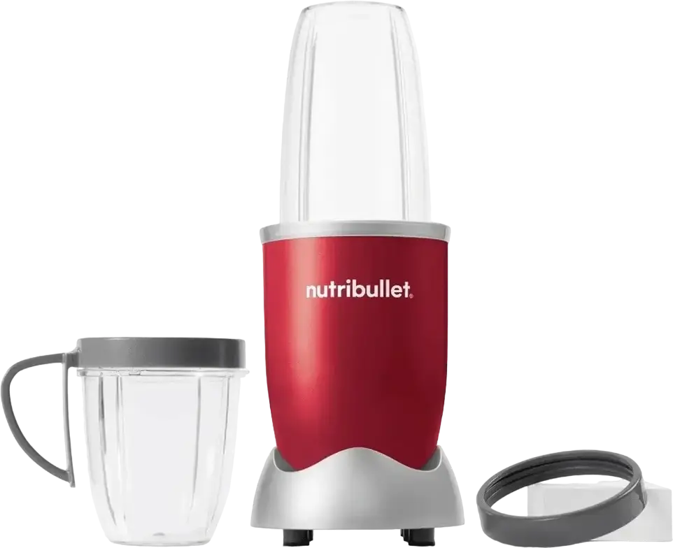NutriBullet NB606R Personal Smoothie Blender, 600W Power, Stainless Steel Extraction Blade, BPA-free Tritan Cups 700ml & 500ml, Red