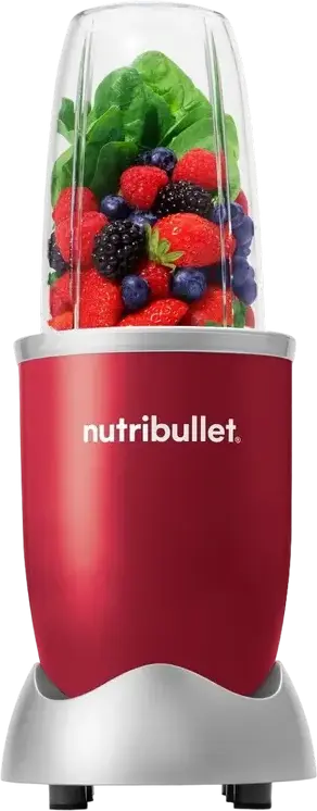NutriBullet NB606R Personal Smoothie Blender, 600W Power, Stainless Steel Extraction Blade, BPA-free Tritan Cups 700ml & 500ml, Red