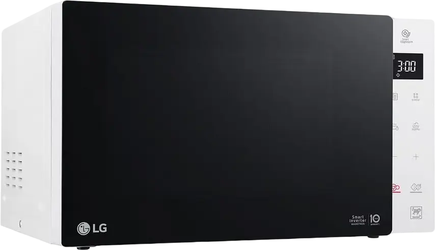 Микроволновая печь LG NeoChef MS23NECBW Solo, 23 л, 1000 Вт, Smart Inverter, I-Wave, антибактериальное покрытие EasyClean, 8 автопрограмм, Белый/Черный