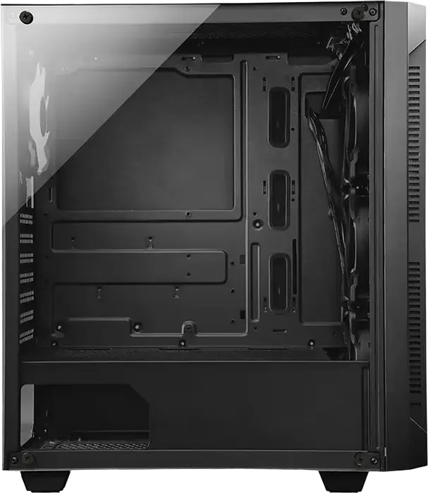 Корпус для ПК Chieftec Hunter GS-01B-OP Midi-Tower, черный, закаленное стекло, сетчатая передняя панель, 4 A-RGB вентилятора, ATX/mATX/Mini-ITX, сталь SPCC