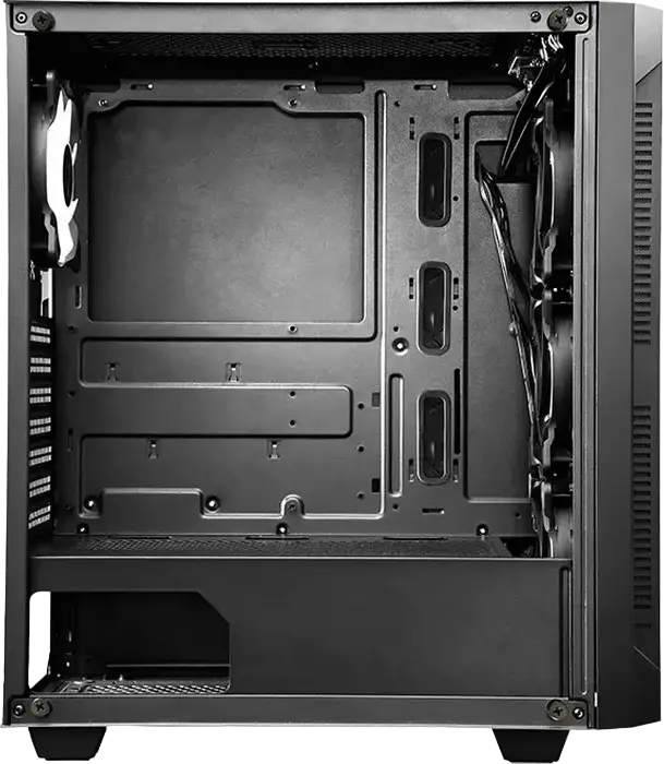 Корпус для ПК Chieftec Hunter GS-01B-OP Midi-Tower, черный, закаленное стекло, сетчатая передняя панель, 4 A-RGB вентилятора, ATX/mATX/Mini-ITX, сталь SPCC