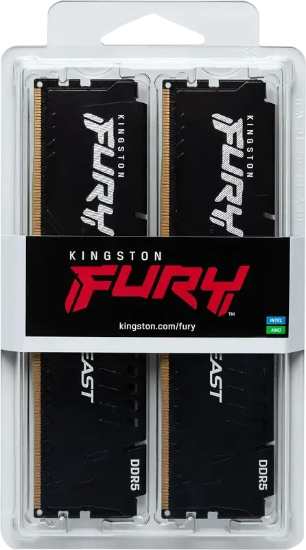 Kingston FURY Beast DDR5 16GB Kit (2x8GB) 6000MHz CL30 RAM KF560C36BBE2K2-32, Intel XMP 3.0, AMD EXPO, Low-Profile Aluminum Heat Spreader, Black