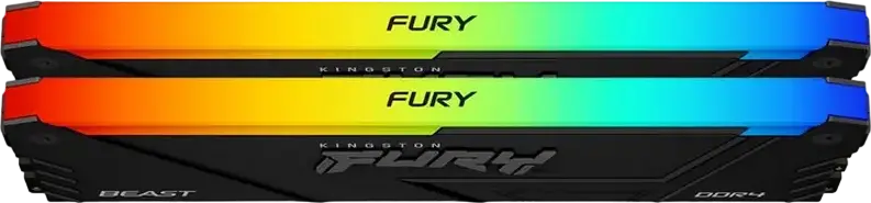 Оперативная память Kingston FURY Beast RGB DDR4 16ГБ комплект (2x8ГБ) 3200МГц PC4-25600 CL16 KF432C16BB2AK2/16, Intel XMP 2.0, для AMD Ryzen, Черный