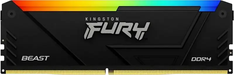 Оперативная память Kingston FURY Beast RGB DDR4 16ГБ комплект (2x8ГБ) 3200МГц PC4-25600 CL16 KF432C16BB2AK2/16, Intel XMP 2.0, для AMD Ryzen, Черный