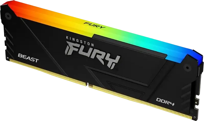 Оперативная память Kingston FURY Beast RGB DDR4 16ГБ комплект (2x8ГБ) 3200МГц PC4-25600 CL16 KF432C16BB2AK2/16, Intel XMP 2.0, для AMD Ryzen, Черный