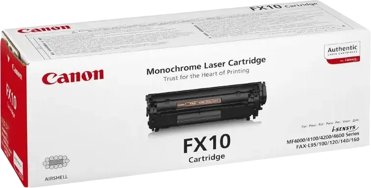 Cartus Toner Laser Monocrom Canon FX-10 Negru, Capacitate 2000 Pagini, pentru i-SENSYS MF4000/4100/4200/4600 Series si FAX-L95/L100/L120/L140/L160, 0263B002