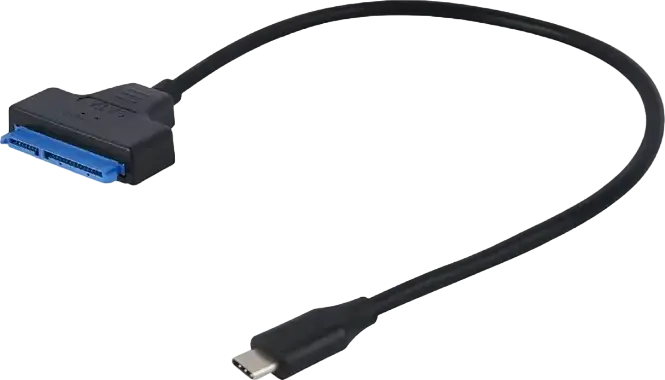 Адаптер Cablexpert AUS3-03 USB 3.0 Type-C — SATA для HDD SSD 2.5", скорость передачи данных 5 Гбит/с, SATA-2 3 Гбит/с, Plug & Play, 30 см, черный