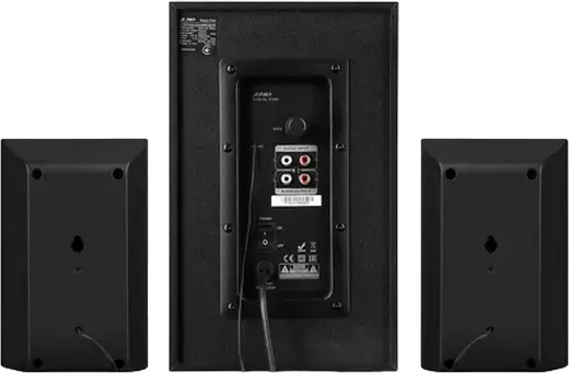 Sistem Preserve Multimedia F&D F190X 2.1, Putere 46W RMS, Bluetooth 5.0, Radio FM, Ecran LCD, Efecte LED, Material MDF, Subwoofer și Sateliți, Negru