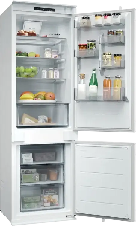 Candy ECNBQL3518EV Fresco 400 Built-in Combination Refrigerator, Low Frost, 268L Net Volume, LED Display, hOn Smart Home, White, 54x55x177.2 cm