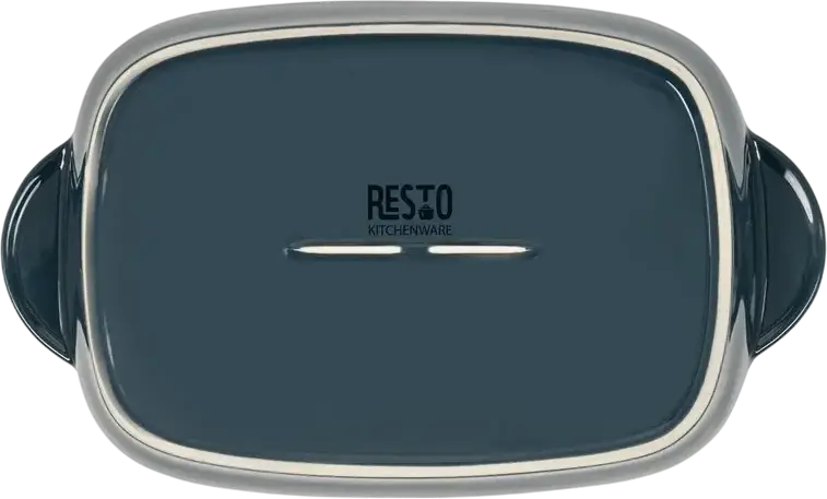 Resto 96150 FORNAX Rectangular Ceramic Baking Tray, Glazed Non-Stick Stoneware Bakeware, 1.0L, 27.3 x 16.3 x 5.3 cm, Blue
