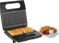 Gorenje SM703GCB Sandwich Maker Multifunctional 3-in-1 si Grill, 700W, Placi Detachable din Aluminiu cu Inarcare Non-stick pentru Sandvicuri, Gofruri si Grill, Negru