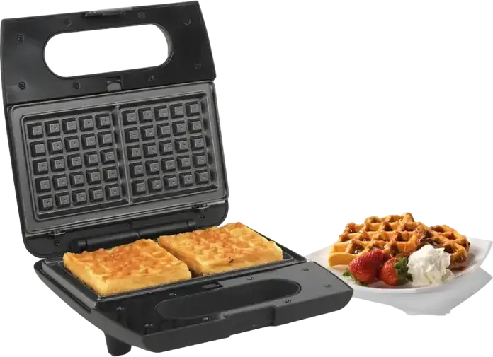 Gorenje SM703GCB Sandwich Maker Multifunctional 3-in-1 si Grill, 700W, Placi Detachable din Aluminiu cu Inarcare Non-stick pentru Sandvicuri, Gofruri si Grill, Negru