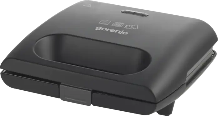 Gorenje SM703GCB Sandwich Maker Multifunctional 3-in-1 si Grill, 700W, Placi Detachable din Aluminiu cu Inarcare Non-stick pentru Sandvicuri, Gofruri si Grill, Negru
