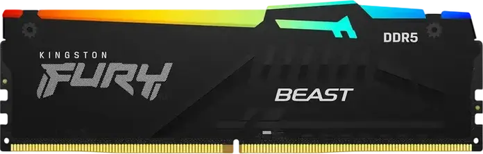 Kingston FURY Beast RGB 16GB DDR5 6800MHz RAM KF568C34BBEA-16, CL34 288-Pin DIMM, Intel XMP 3.0 & AMD EXPO 1.1, Black Heat Spreader, Non-ECC Unbuffered