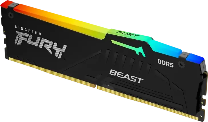 Kingston FURY Beast RGB 16GB DDR5 6800MHz RAM KF568C34BBEA-16, CL34 288-Pin DIMM, Intel XMP 3.0 & AMD EXPO 1.1, Black Heat Spreader, Non-ECC Unbuffered