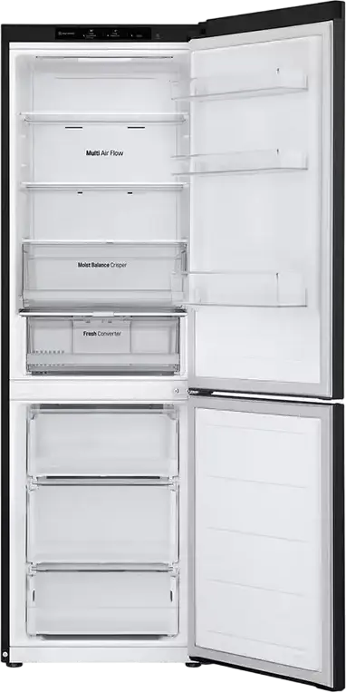 LG GBV3100EEP Freestanding Combi Refrigerator, 344L Total Net Volume, No Frost, Smart Inverter Compressor, DoorCooling+, LinearCooling, Color: Black