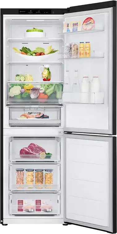 LG GBV3100EEP Freestanding Combi Refrigerator, 344L Total Net Volume, No Frost, Smart Inverter Compressor, DoorCooling+, LinearCooling, Color: Black