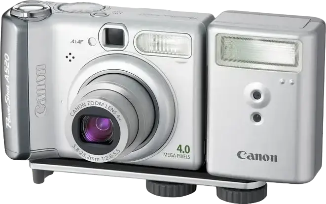 Canon Speedlite HF-DC1 External Camera Flash for Digital IXUS and PowerShot, Guide Number 18m, Automatic and Manual Modes, Silver