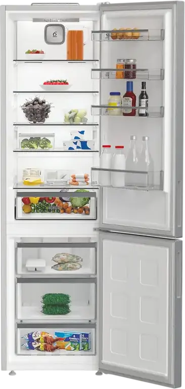 Холодильник Whirlpool WHK 25404 XP5E, No Frost, Общий объем 355 л, Нержавеющая сталь, Класс энергопотребления D, 59.5x203.5x66.3 см