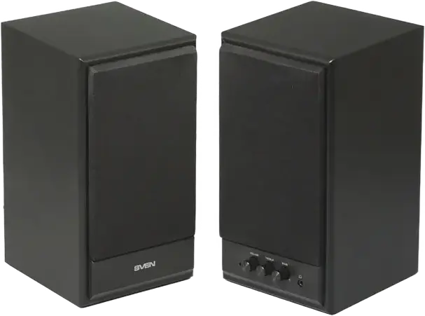 SVEN SPS-702 Boxe Multimedia 2.0, Putere 40W RMS, Carcasă din MDF, Gamă de Frecvențe 40Hz-22kHz, Control Bas și Treble, Negru