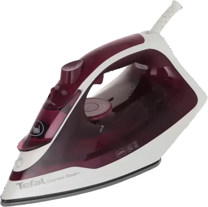 Утюг с паровым ударом Tefal Express Steam FV2835E0, 2400 Вт, Подошва XGlide Diffusion, Паровой удар 160 г/мин, Система антикапля, Антинакипь, Фиолетовый