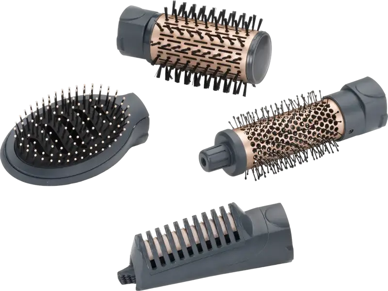 BaByliss AS965E Style Pro 1000 Rotating Hot Air Brush Airstyler, 1000W Ceramic Coating with Ionization and Cool Shot, Blue, includes 3 Nozzles