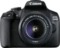 Camera DSLR Canon EOS 2000D, Senzor APS-C CMOS 24.1 MP, Procesor DIGIC 4+, Video Full HD, Wi-Fi, NFC, cu Obiectiv EF-S 18-55mm f/3.5-5.6 DC III, Negru