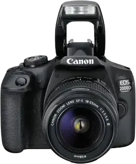 Camera DSLR Canon EOS 2000D, Senzor APS-C CMOS 24.1 MP, Procesor DIGIC 4+, Video Full HD, Wi-Fi, NFC, cu Obiectiv EF-S 18-55mm f/3.5-5.6 DC III, Negru