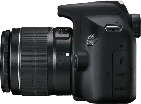 Camera DSLR Canon EOS 2000D, Senzor APS-C CMOS 24.1 MP, Procesor DIGIC 4+, Video Full HD, Wi-Fi, NFC, cu Obiectiv EF-S 18-55mm f/3.5-5.6 DC III, Negru