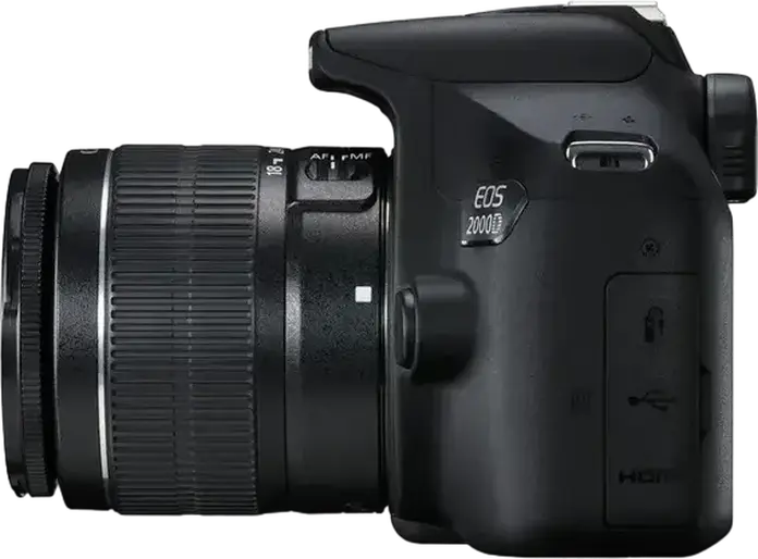 Camera DSLR Canon EOS 2000D, Senzor APS-C CMOS 24.1 MP, Procesor DIGIC 4+, Video Full HD, Wi-Fi, NFC, cu Obiectiv EF-S 18-55mm f/3.5-5.6 DC III, Negru