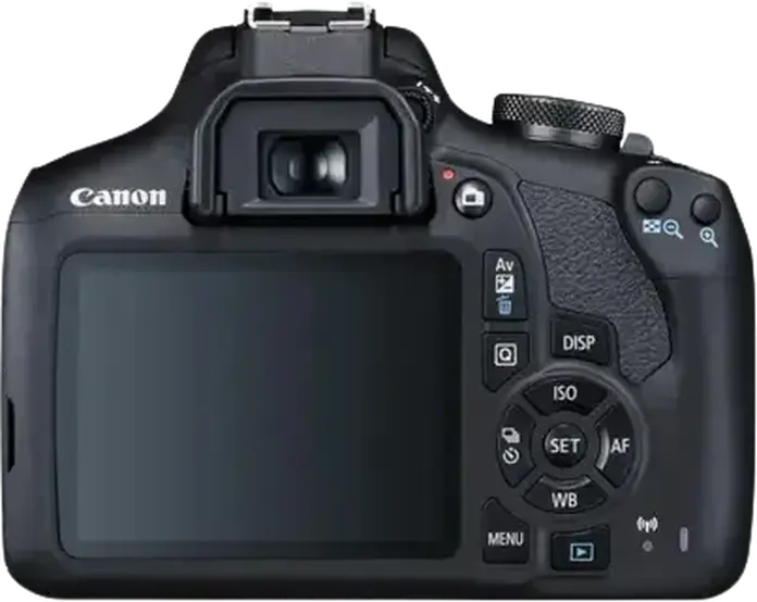 Camera DSLR Canon EOS 2000D, Senzor APS-C CMOS 24.1 MP, Procesor DIGIC 4+, Video Full HD, Wi-Fi, NFC, cu Obiectiv EF-S 18-55mm f/3.5-5.6 DC III, Negru
