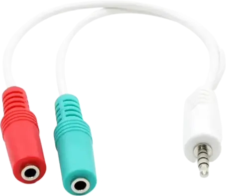 Adaptor Splitter Audio Cablexpert CCA-417W, 3.5mm 4-pin TRRS Male la 2x 3.5mm 3-pin TRS Female, Cablu Audio Analogic, 0.2m, Alb