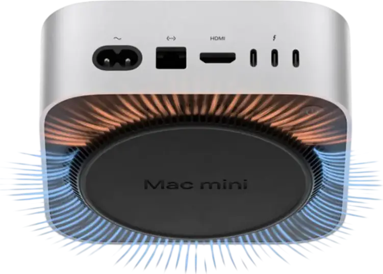 Apple Mac mini (M4, 2024) Компактный компьютер - Процессор Apple M4 10 ядер, GPU 10 ядер, 24ГБ объединенной памяти, 1ТБ SSD, macOS Tahoe, Серебристый алюминий