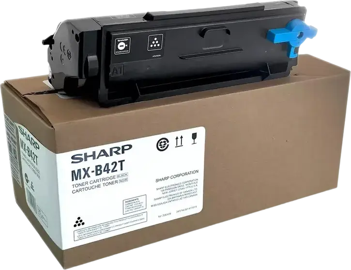 Cartus Toner Laser Sharp MX-B42T Negru, Capacitate 20.000 Pagini, cu Cip Integrat pentru Imprimante MX-B427WEU, MX-B427PWEU, MX-B427W, MX-B427PW