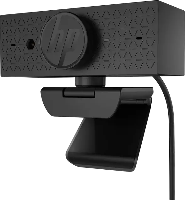 HP 620 FHD Webcam 1080p Full HD, 4MP Sensor, Autofocus, Adjustable FOV (66°/78°/92°), Windows Hello Face Auth, Dual Noise-Reducing Mics, Privacy Cover, Black