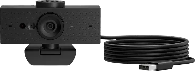 HP 620 FHD Webcam 1080p Full HD, 4MP Sensor, Autofocus, Adjustable FOV (66°/78°/92°), Windows Hello Face Auth, Dual Noise-Reducing Mics, Privacy Cover, Black