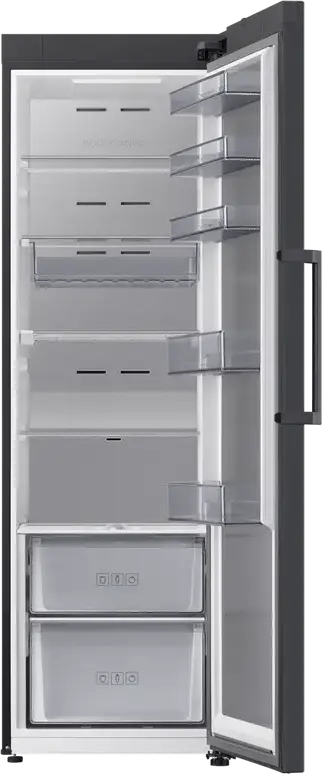 Frigider Samsung RR70H39CEFEO cu o singura usa, Capacitate Neta 387L, No Frost, SpaceMax, Digital Inverter, Wi-Fi SmartThings, Negru, 185.8cm