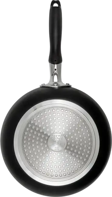 Resto Antares 93601 Wok Pan, 24 cm, Pressed Aluminum with PFLUON Non-Stick Coating, Induction Compatible, Bakelite Handle, Black