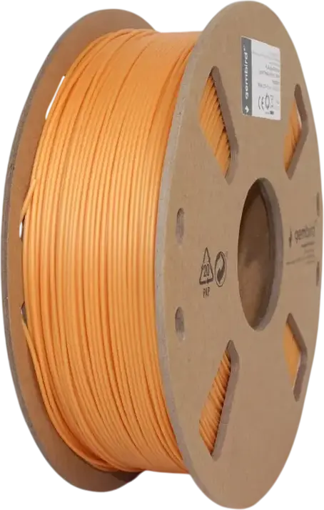 Filament 3D Gembird 3DP-PLA+1.75-02-G PLA+, Culoare Auriu, Diametru 1.75 mm, Greutate Neta 1 kg, Temperatura de Printare 195-235 grade C, Bobina Reciclabila din Carton