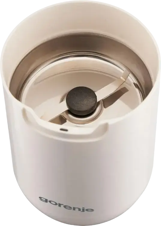 Râșniță de cafea Gorenje SMK150SW, Lame rotative din oțel inoxidabil 150W, Capacitate 45g, Protecție supraîncălzire și siguranță capac, Albă