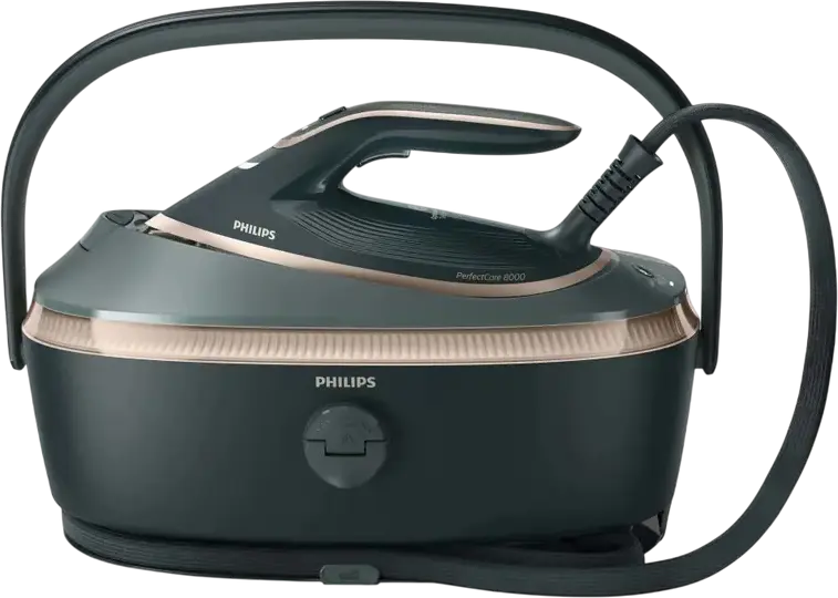 Generator de fier de calcat cu abur Philips PerfectCare 8000 PSG8200/70, 3120W, Talpa SteamGlide Elite, Presiune 9 bar, Boost 750 g/min, OptimalTemp, Verde
