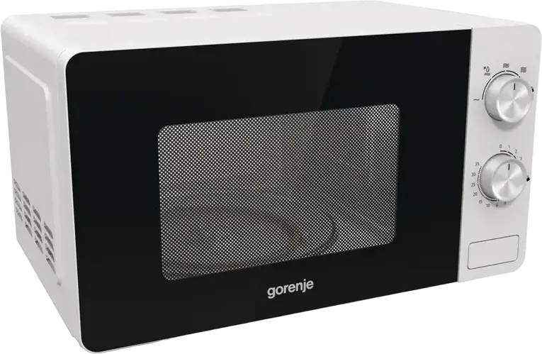 Gorenje MO17E1W Solo Microwave Oven, 17L Capacity, 700W Power, 5 Power Levels, Mechanical Control, EasyClean Enamel Interior, Color: White