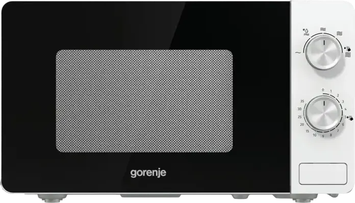 Gorenje MO17E1W Solo Microwave Oven, 17L Capacity, 700W Power, 5 Power Levels, Mechanical Control, EasyClean Enamel Interior, Color: White